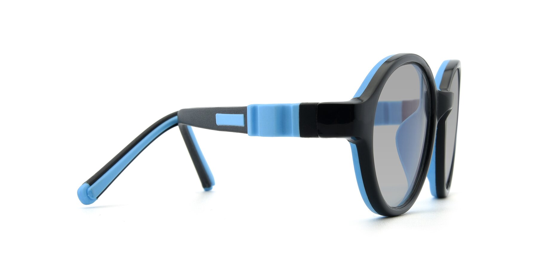 Side of 1120 in Black-Blue with Light Gray Tinted Lenses