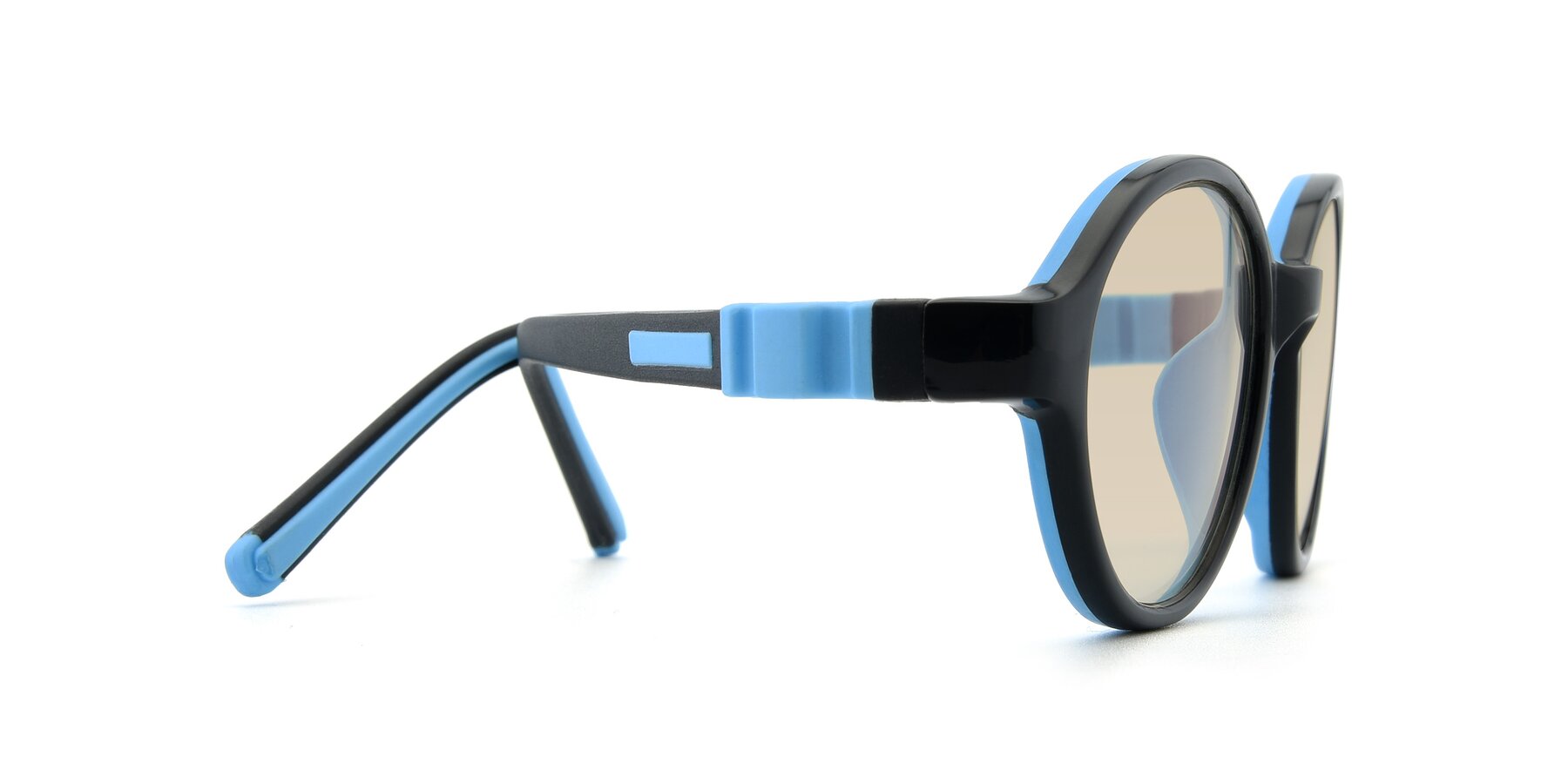 Side of 1120 in Black-Blue with Light Brown Tinted Lenses