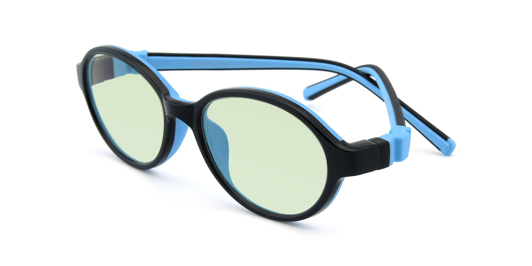 Angle of 1120 in Black-Blue with Light Green Tinted Lenses