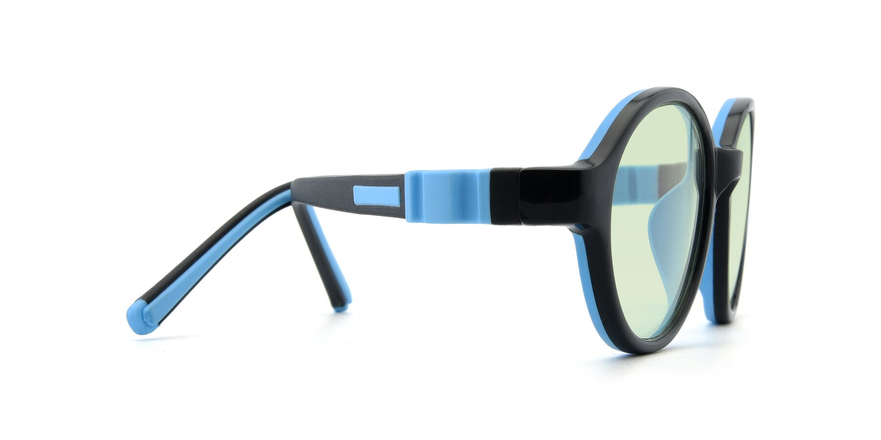 Side of 1120 in Black-Blue with Light Green Tinted Lenses