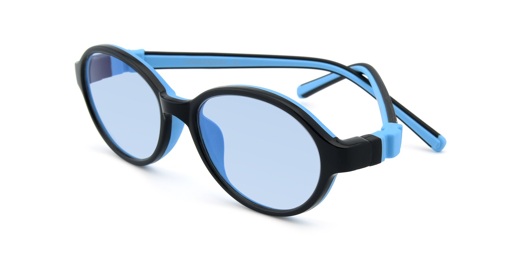 Angle of 1120 in Black-Blue with Light Blue Tinted Lenses