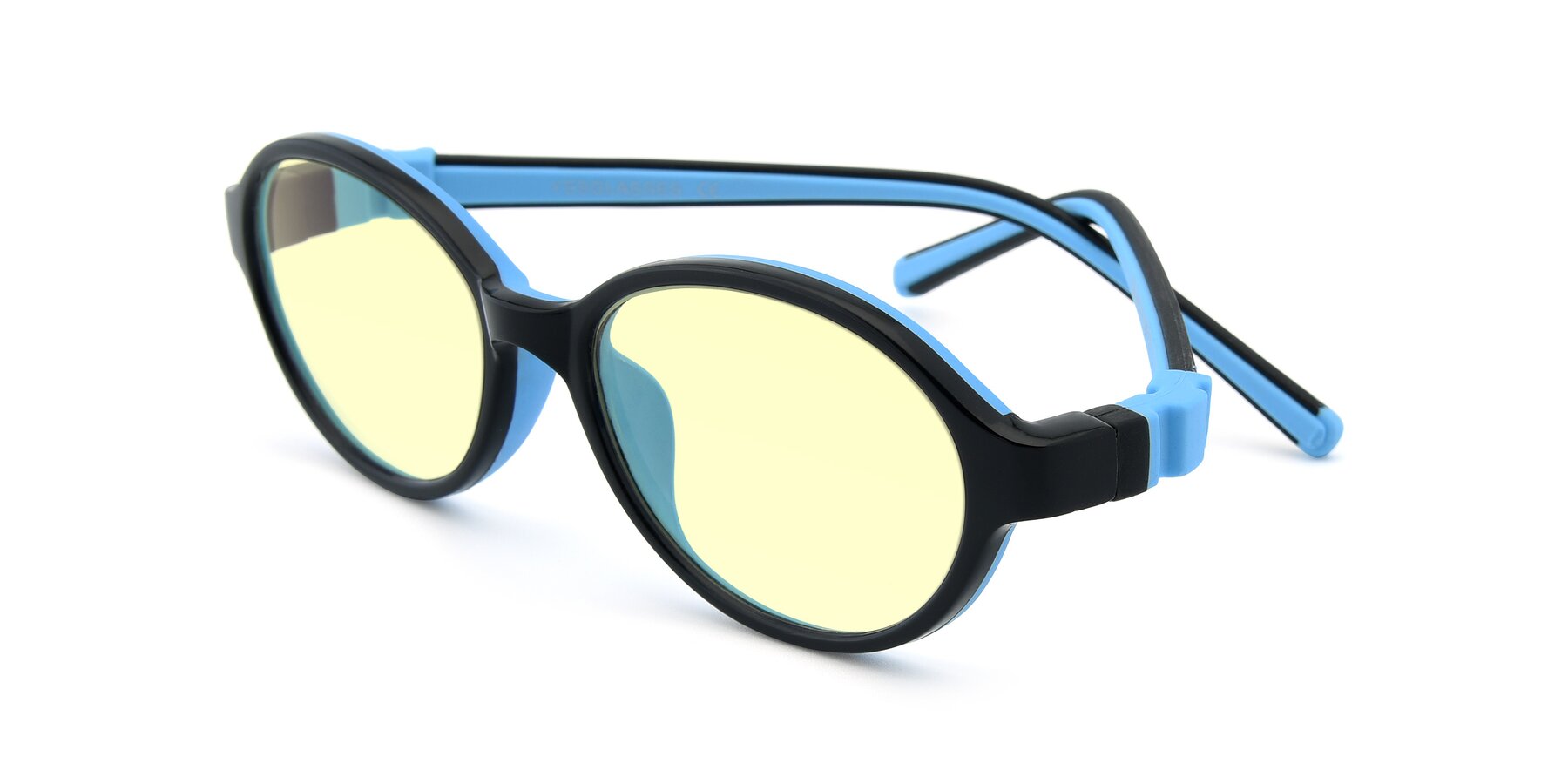 Angle of 1120 in Black-Blue with Light Yellow Tinted Lenses