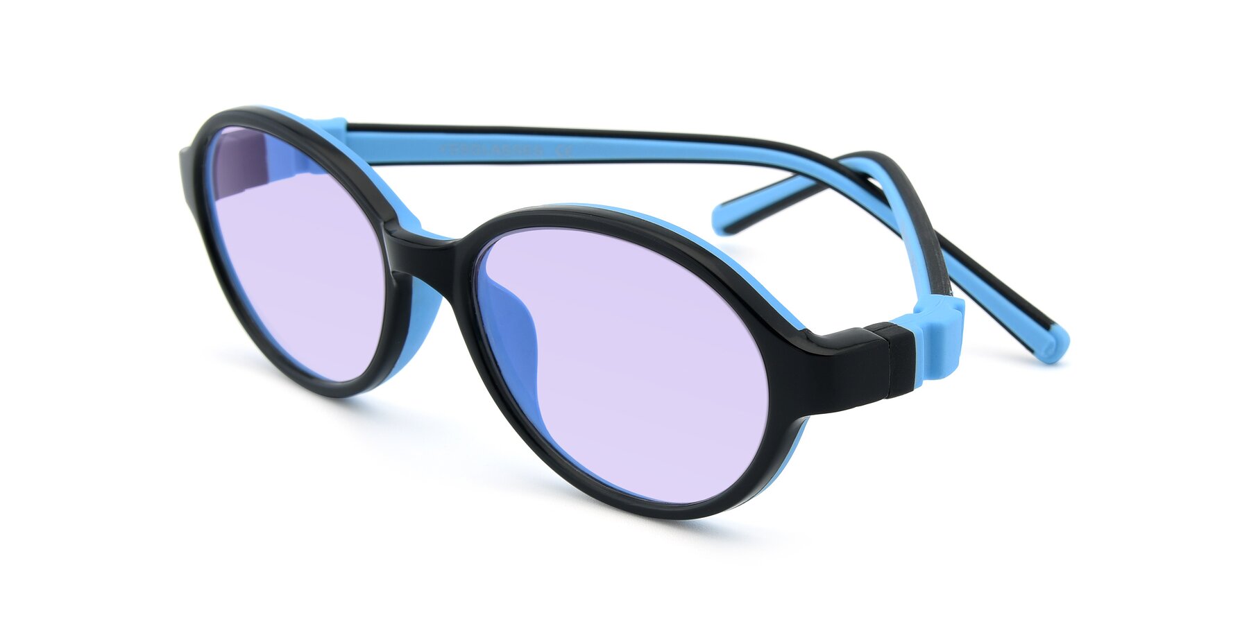 Angle of 1120 in Black-Blue with Light Purple Tinted Lenses