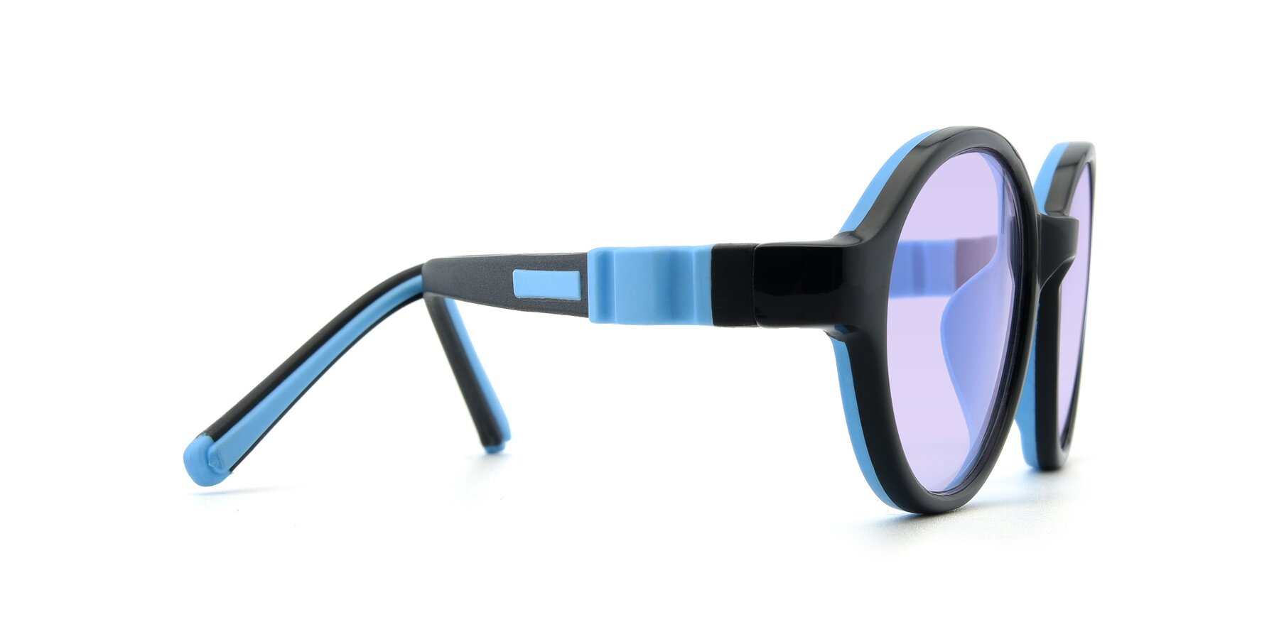 Side of 1120 in Black-Blue with Light Purple Tinted Lenses