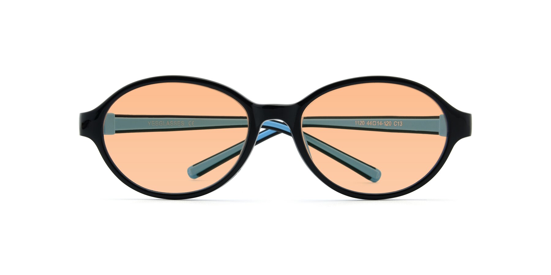 Folded Front of 1120 in Black-Blue with Light Orange Tinted Lenses