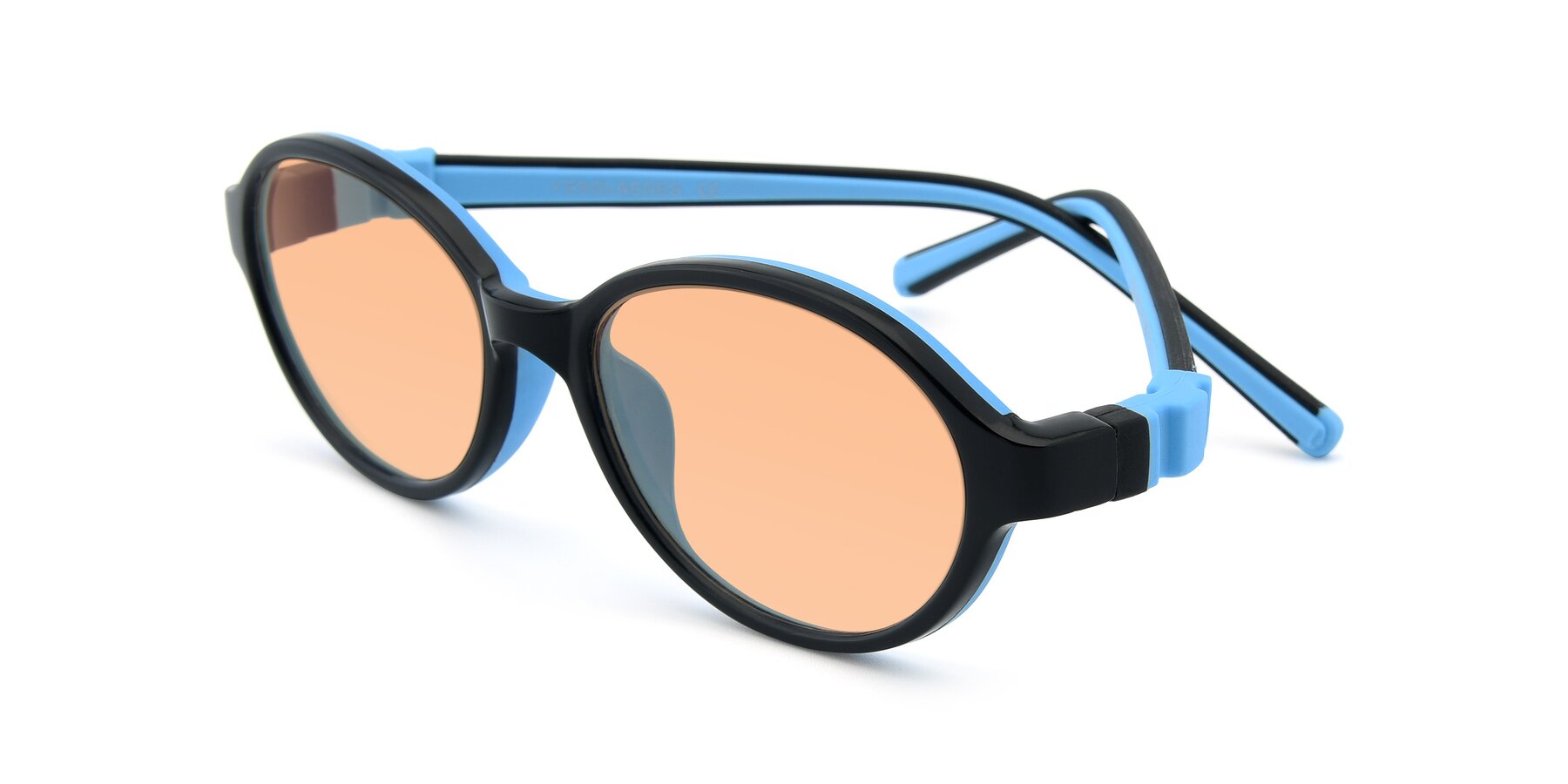 Angle of 1120 in Black-Blue with Light Orange Tinted Lenses