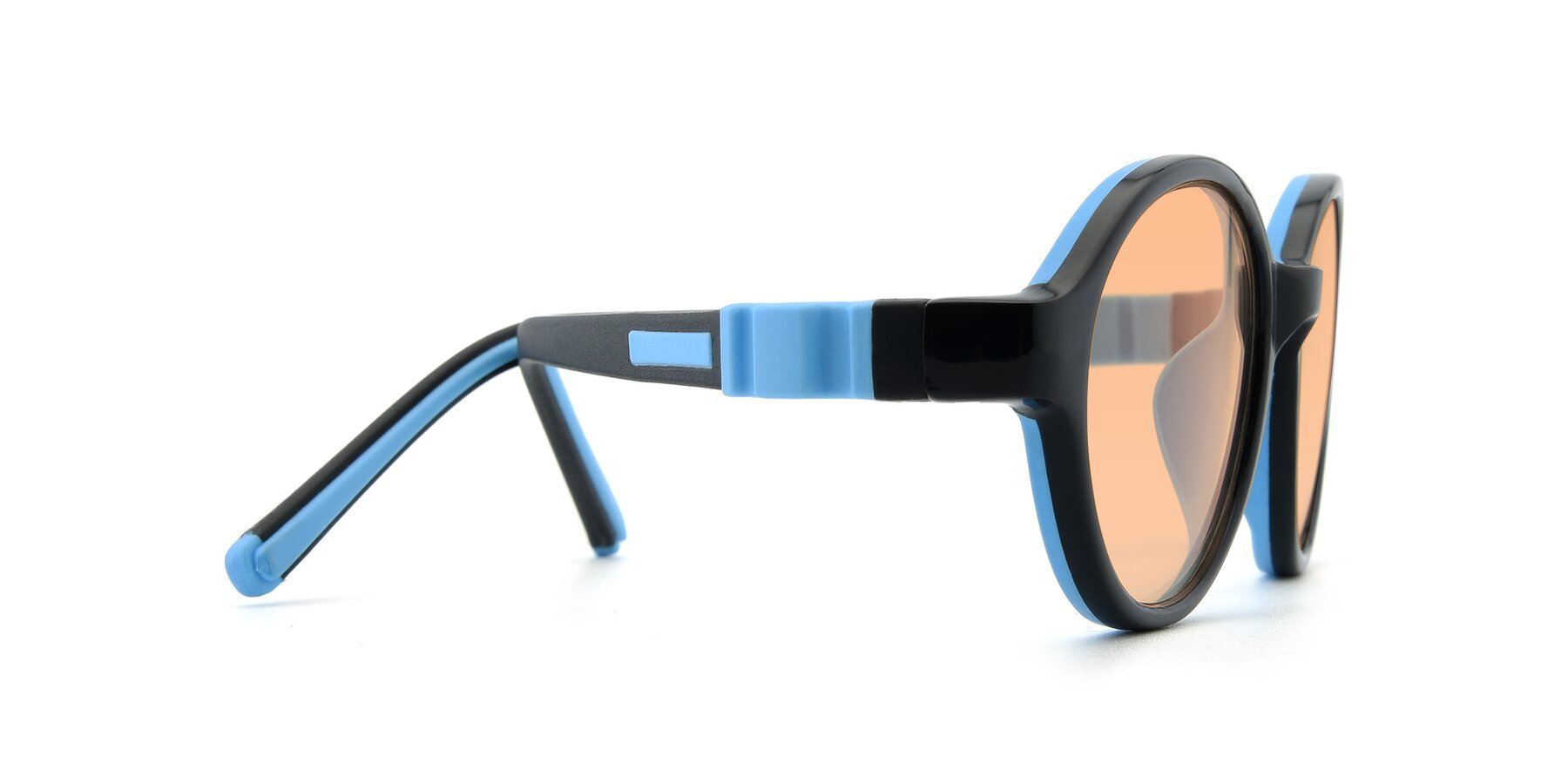 Side of 1120 in Black-Blue with Light Orange Tinted Lenses