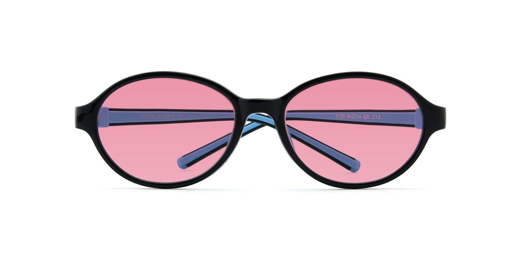 Sky Blue-Pink Hipster Silicone Oval Eyeglasses - 1120