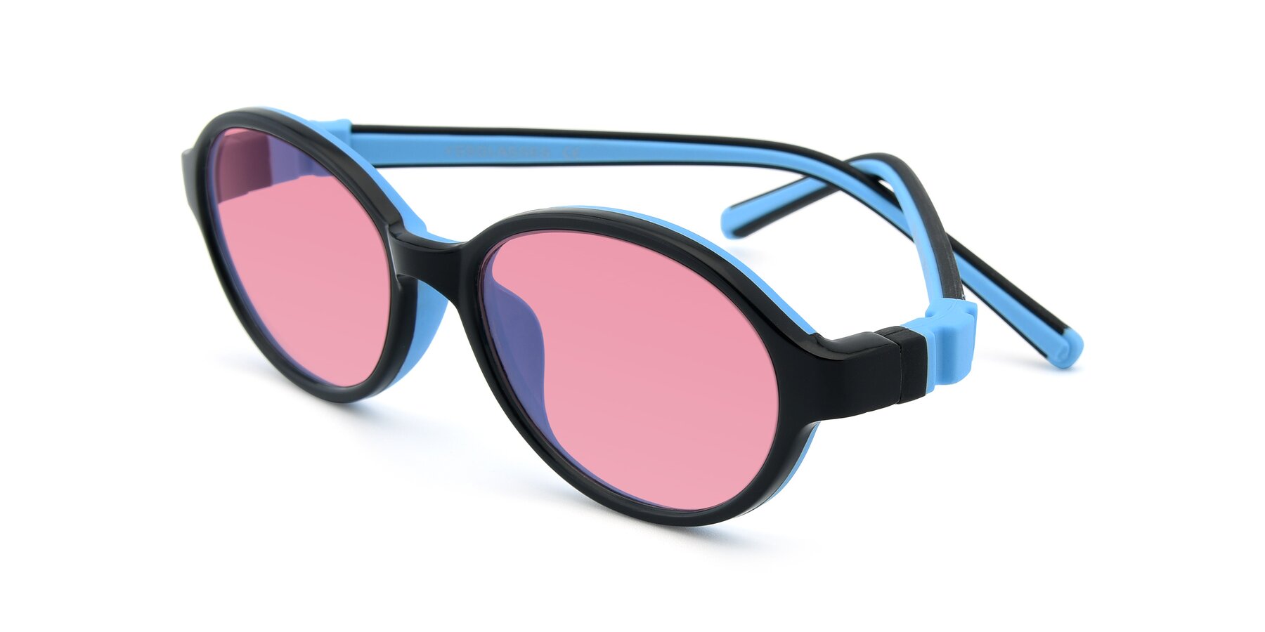 Angle of 1120 in Black-Blue with Pink Tinted Lenses