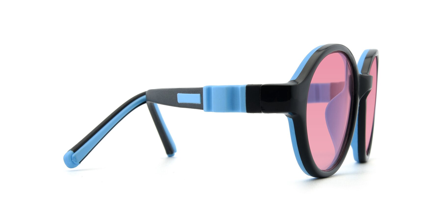 Sky Blue-Pink Hipster Silicone Oval Eyeglasses - 1120