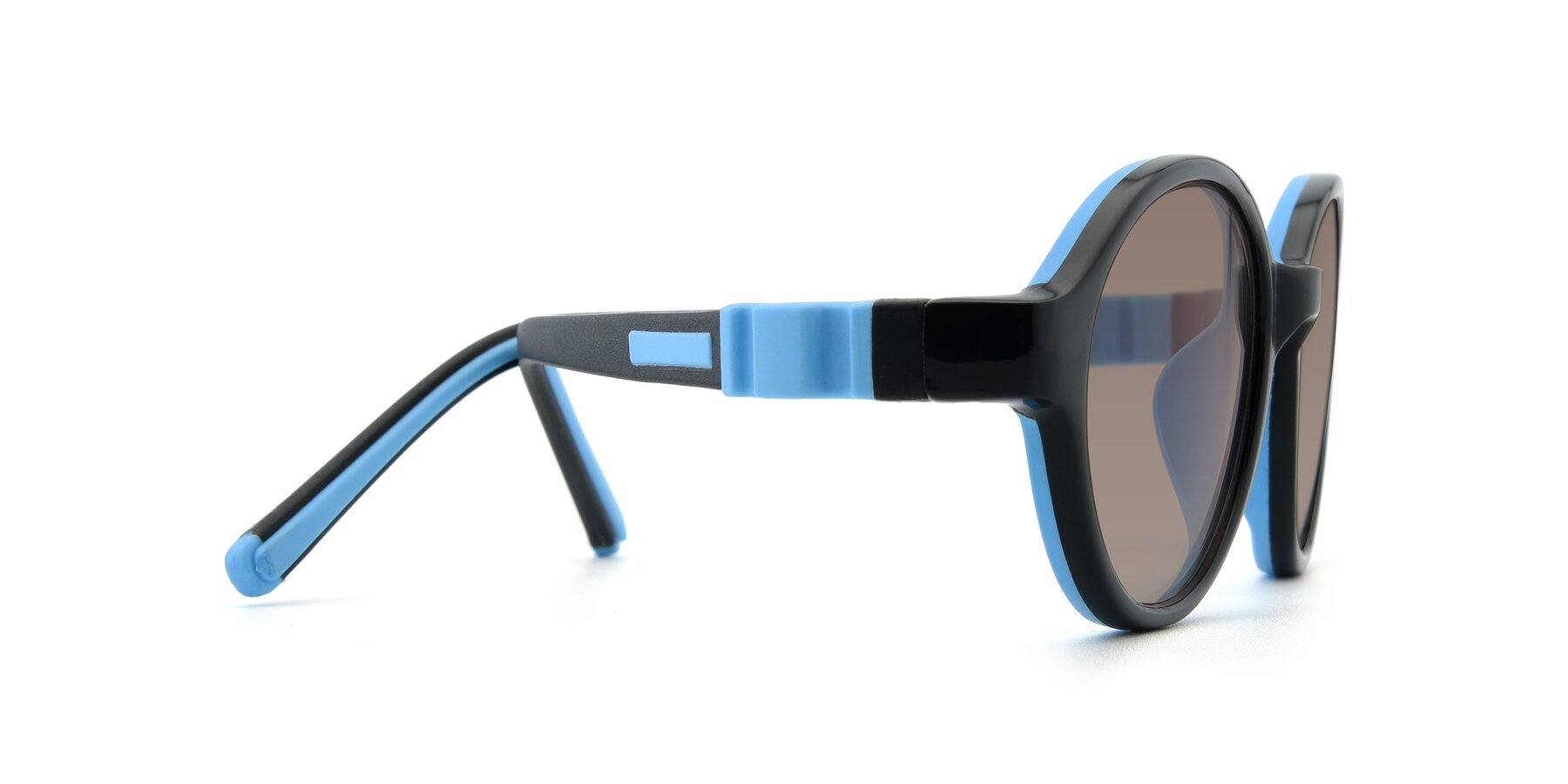 Side of 1120 in Black-Blue with Medium Brown Tinted Lenses