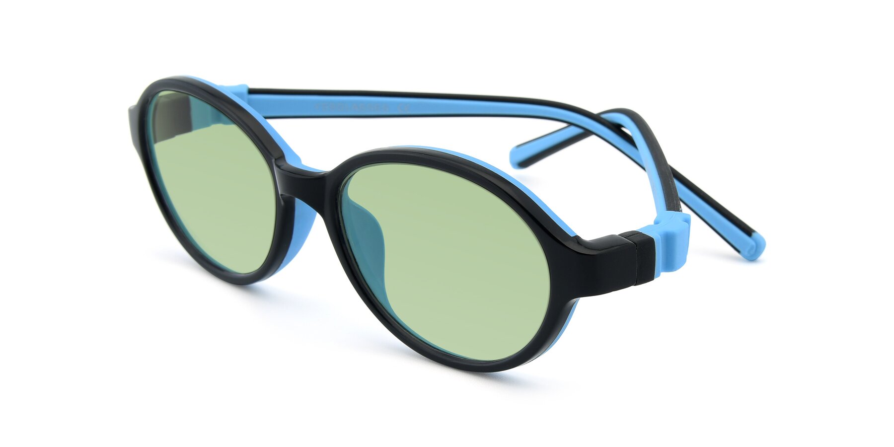 Angle of 1120 in Black-Blue with Medium Green Tinted Lenses