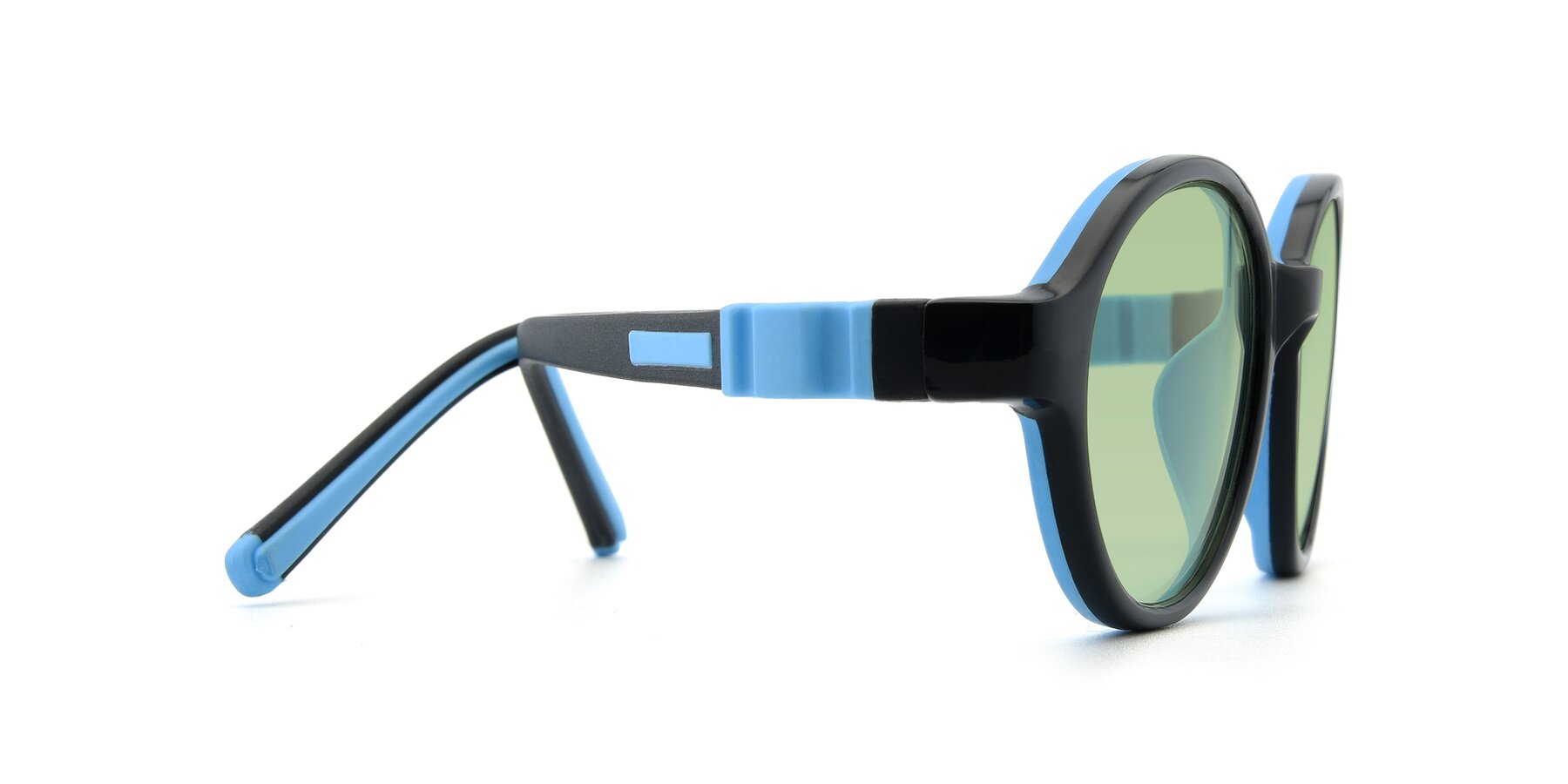 Side of 1120 in Black-Blue with Medium Green Tinted Lenses