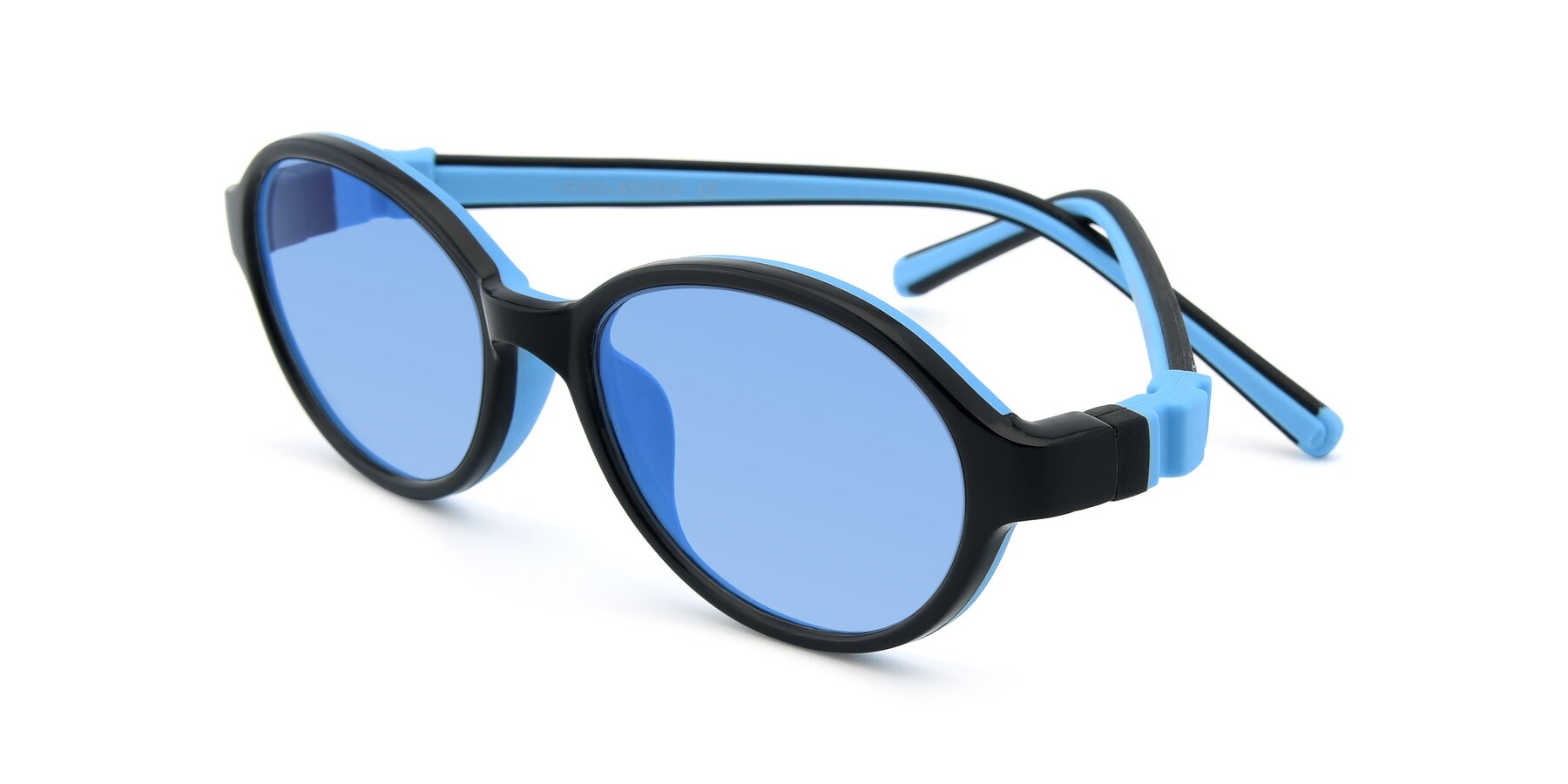 Angle of 1120 in Black-Blue with Medium Blue Tinted Lenses