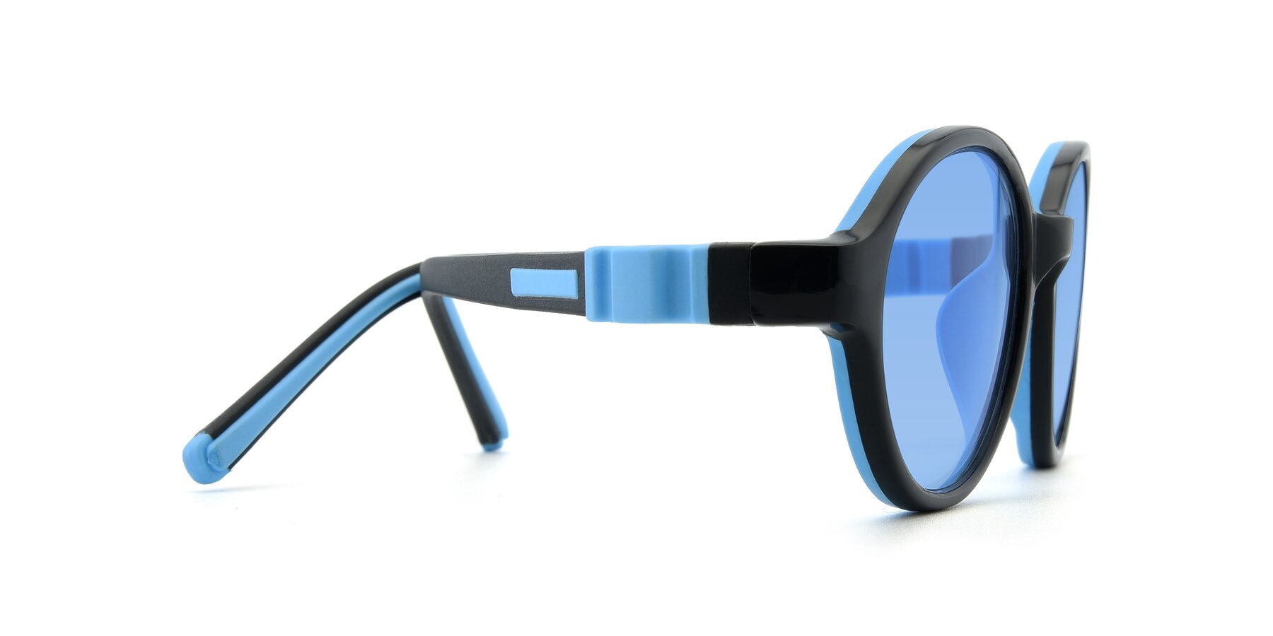 Side of 1120 in Black-Blue with Medium Blue Tinted Lenses