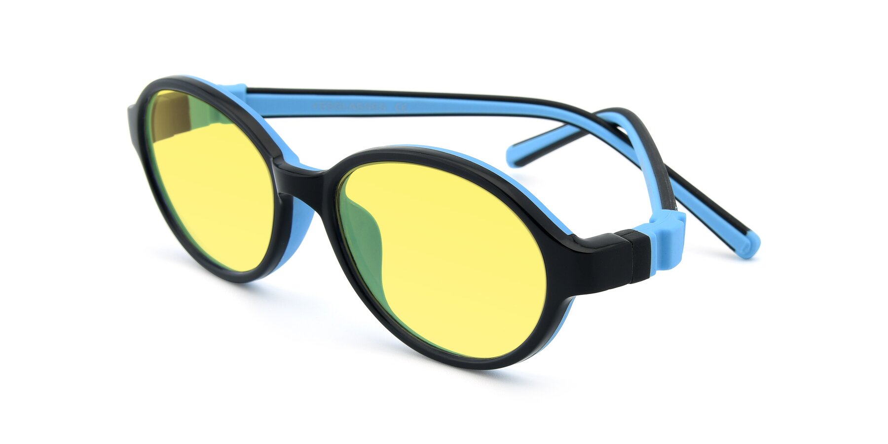 Angle of 1120 in Black-Blue with Medium Yellow Tinted Lenses