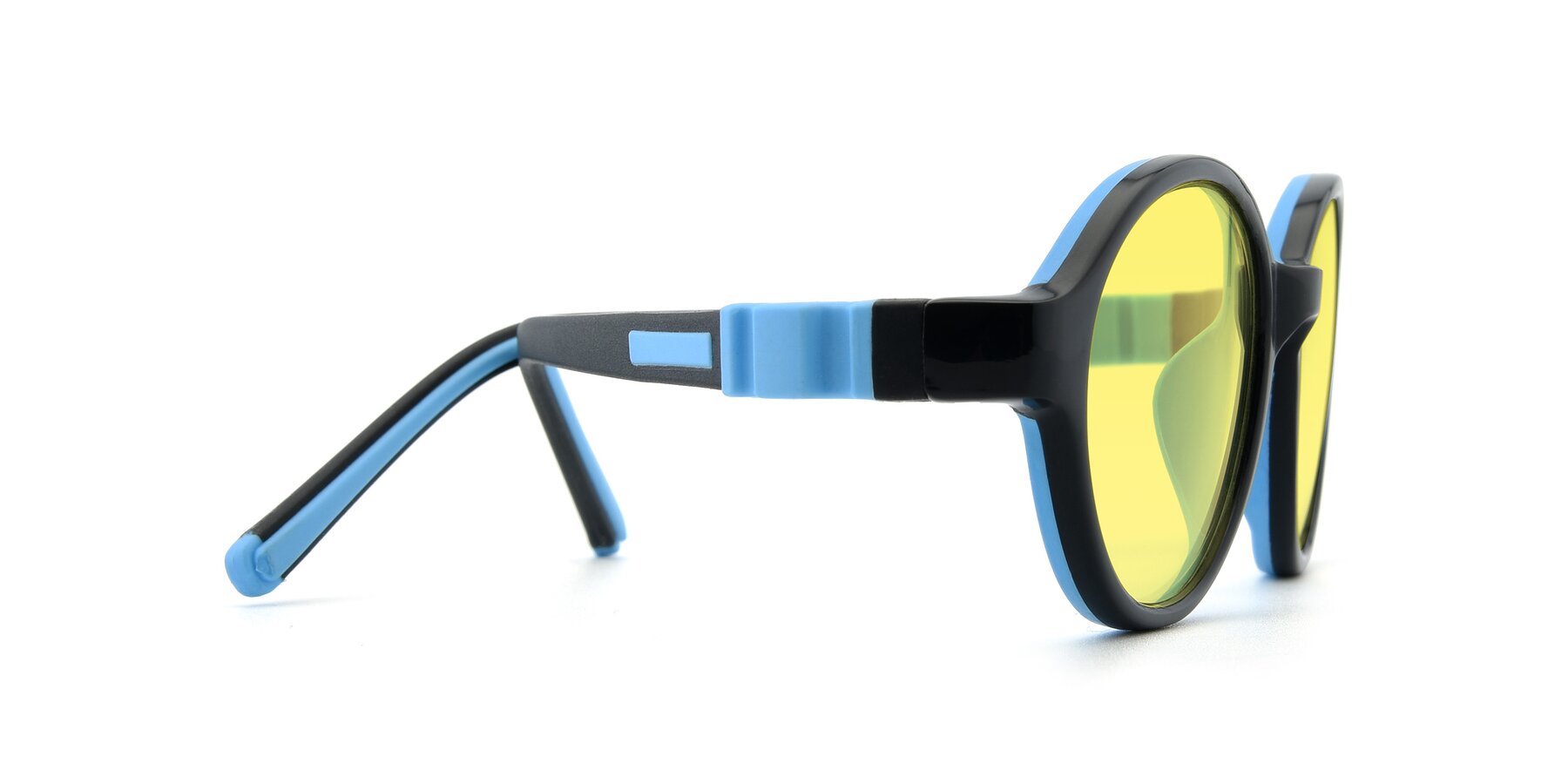 Side of 1120 in Black-Blue with Medium Yellow Tinted Lenses