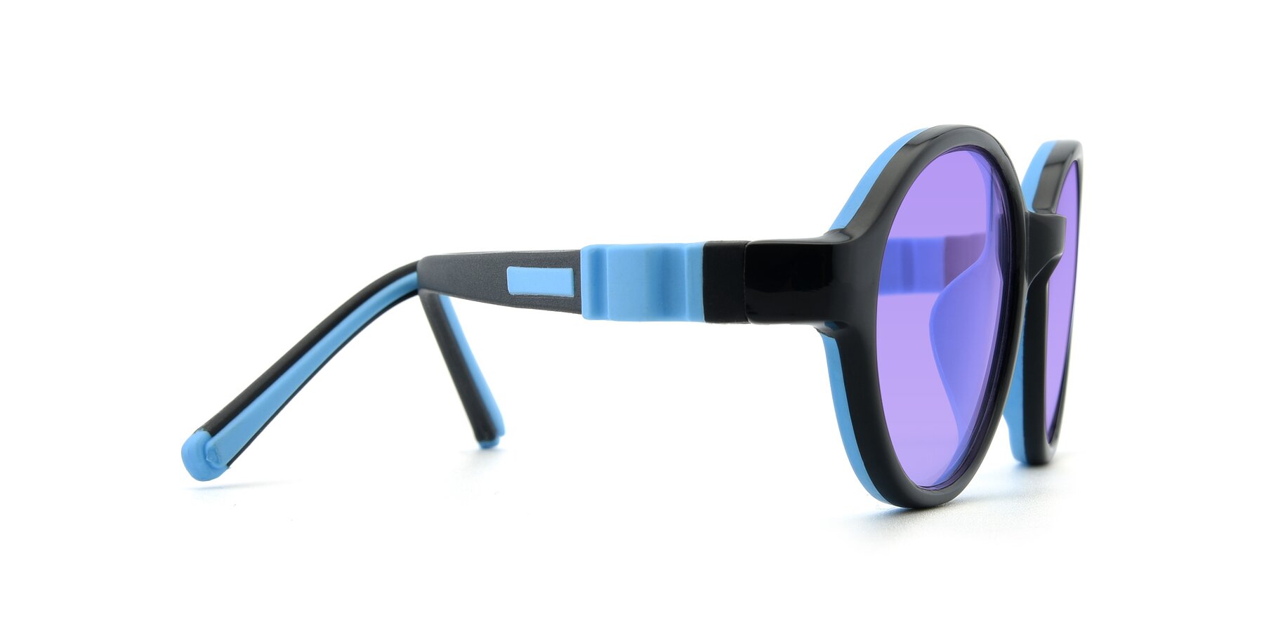 Side of 1120 in Black-Blue with Medium Purple Tinted Lenses