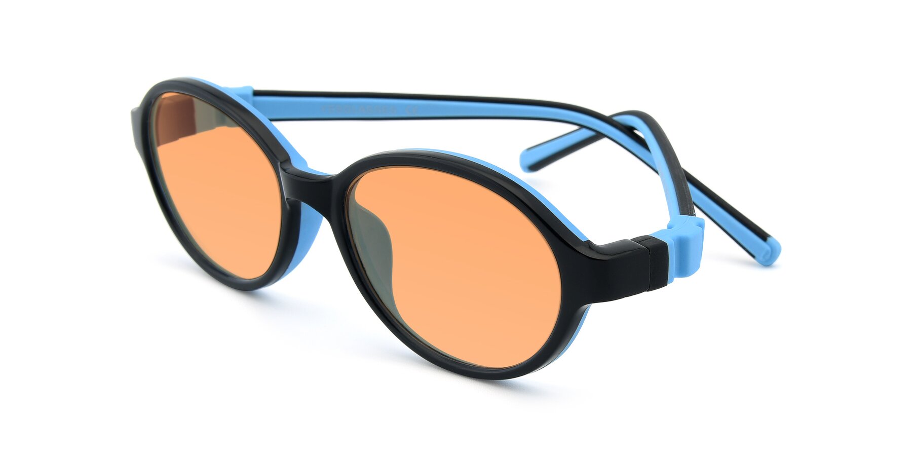 Angle of 1120 in Black-Blue with Medium Orange Tinted Lenses