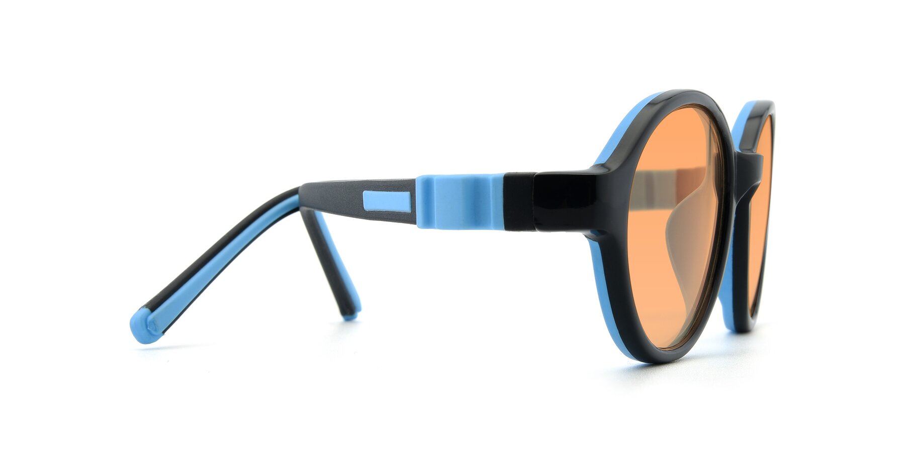 Side of 1120 in Black-Blue with Medium Orange Tinted Lenses