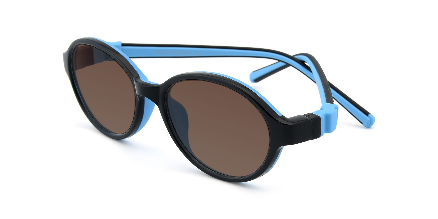 Angle of 1120 in Black-Blue with Brown Tinted Lenses