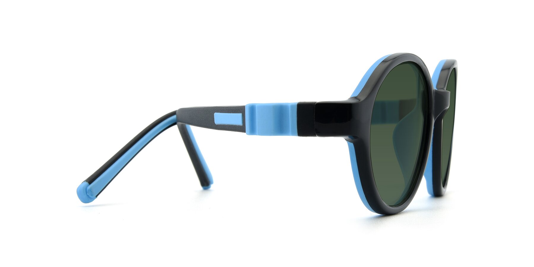 Side of 1120 in Black-Blue with Green Tinted Lenses