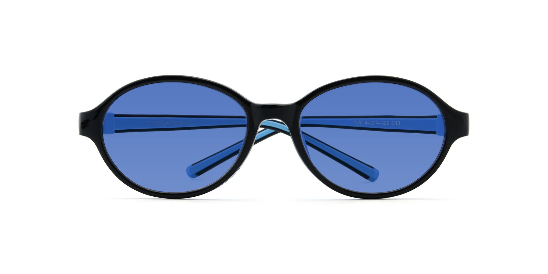 Folded Front of 1120 in Black-Blue with Blue Tinted Lenses