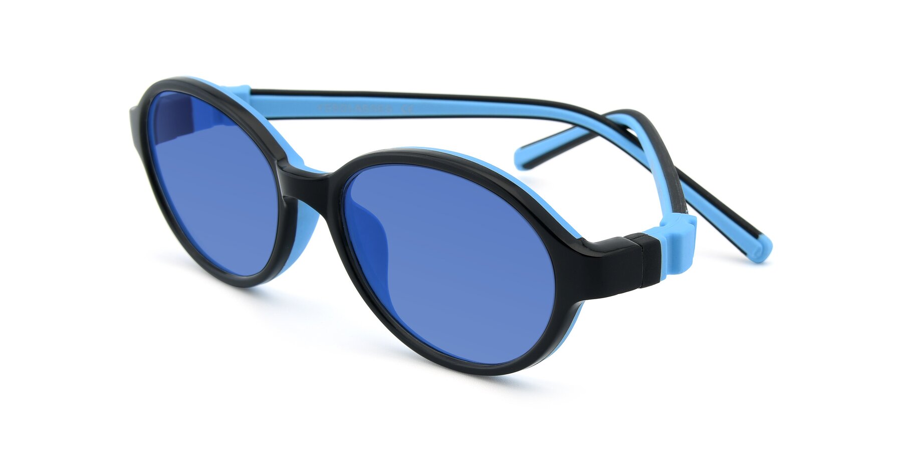 Angle of 1120 in Black-Blue with Blue Tinted Lenses