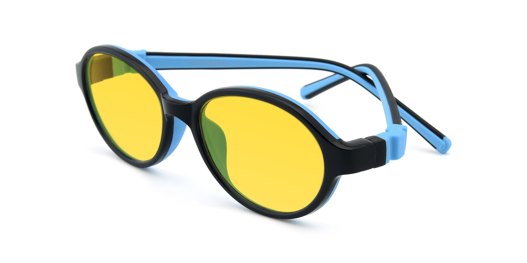 Angle of 1120 in Black-Blue with Yellow Tinted Lenses
