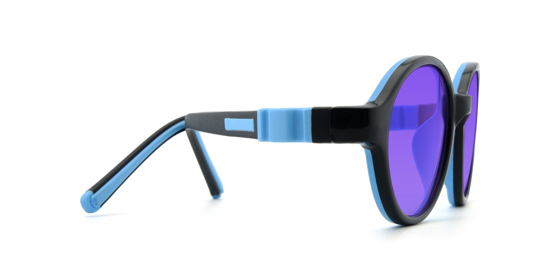 Side of 1120 in Black-Blue with Purple Tinted Lenses