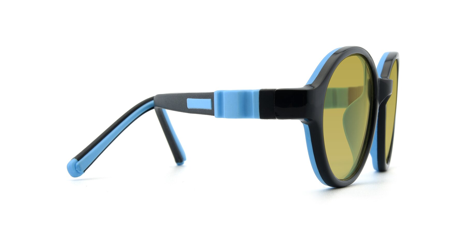 Side of 1120 in Black-Blue with Champagne Tinted Lenses