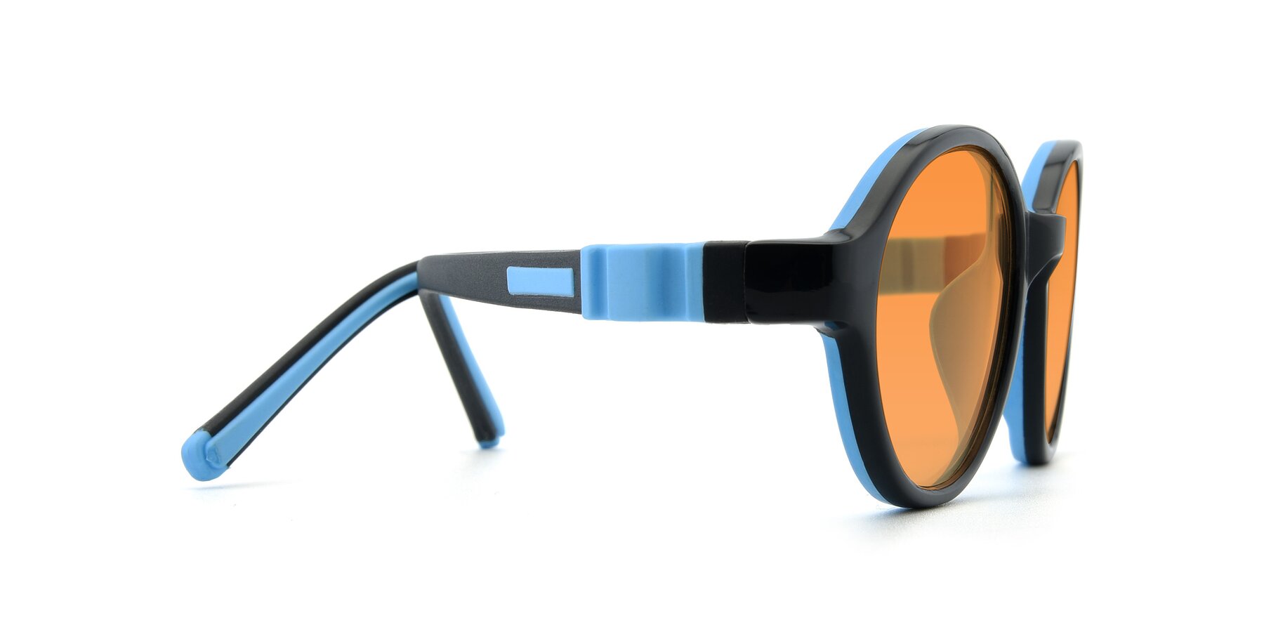 Side of 1120 in Black-Blue with Orange Tinted Lenses