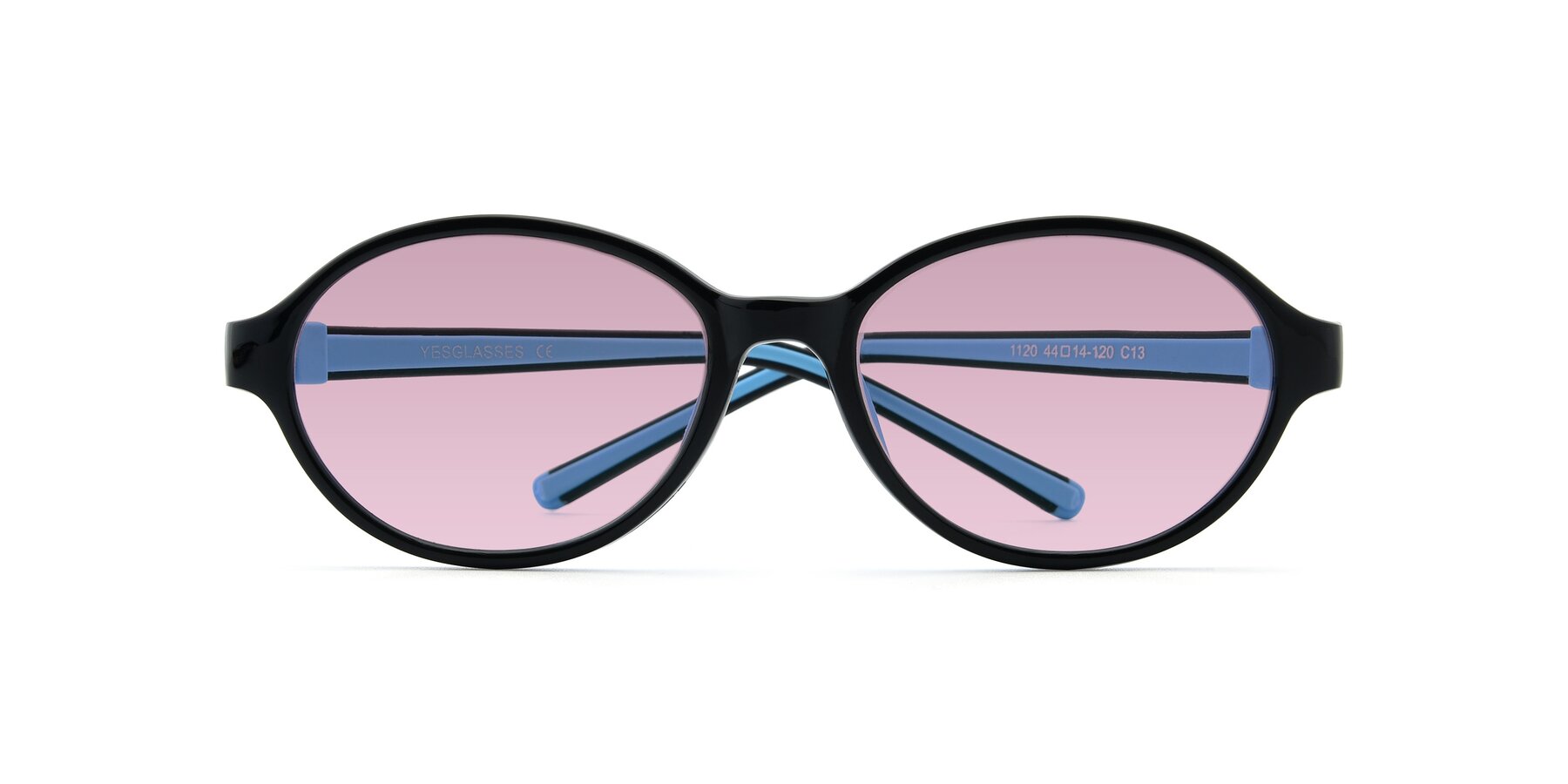 Folded Front of 1120 in Black-Blue with Light Wine Tinted Lenses