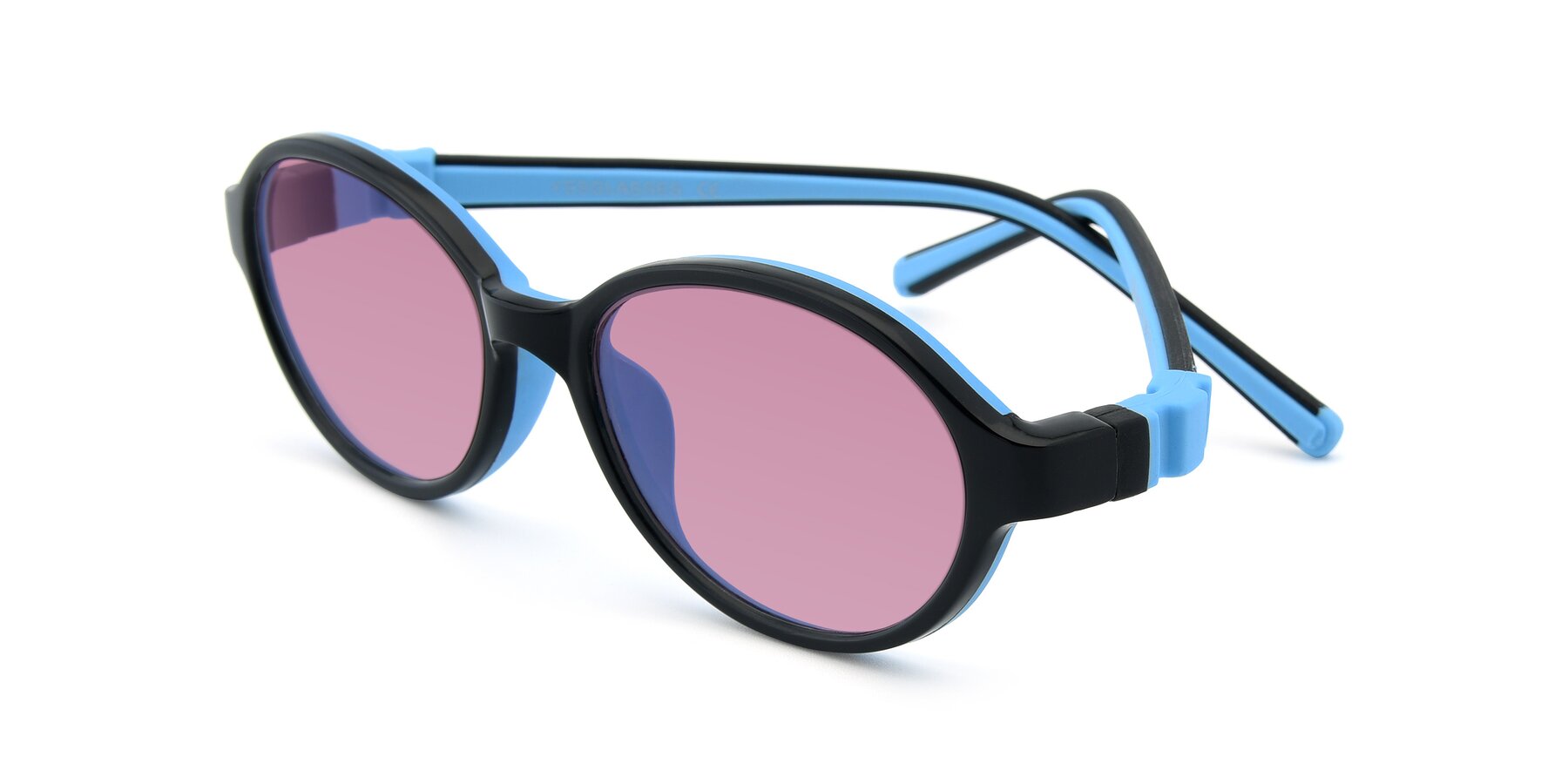 Angle of 1120 in Black-Blue with Medium Wine Tinted Lenses