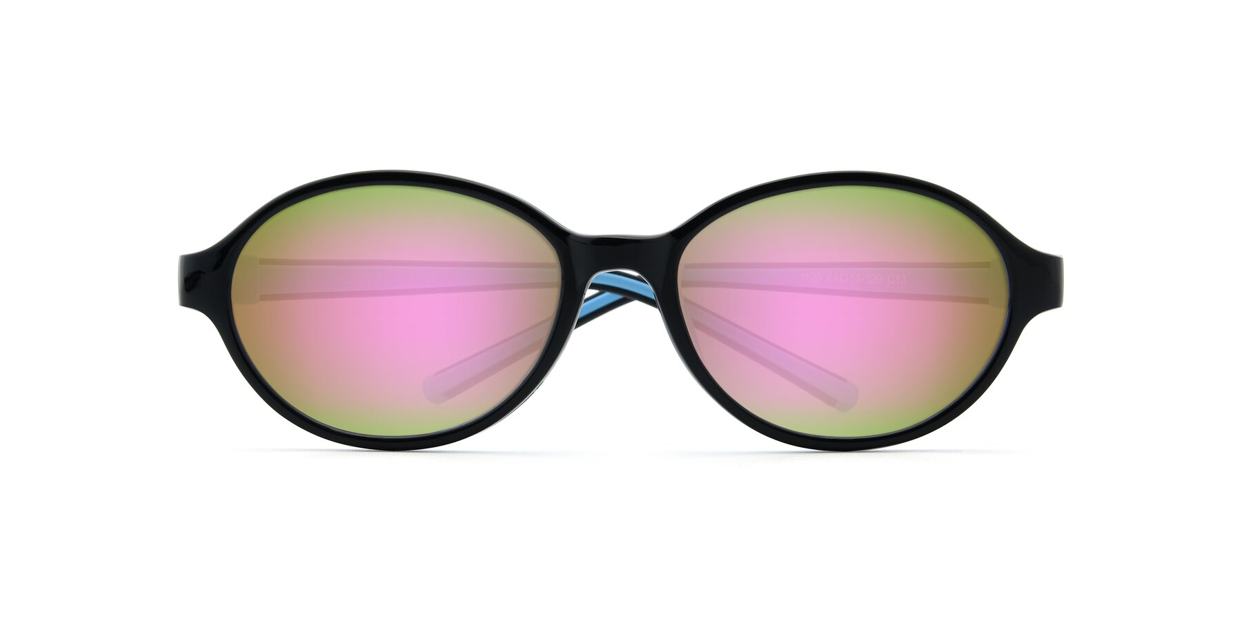Folded Front of 1120 in Black-Blue with Pink Mirrored Lenses
