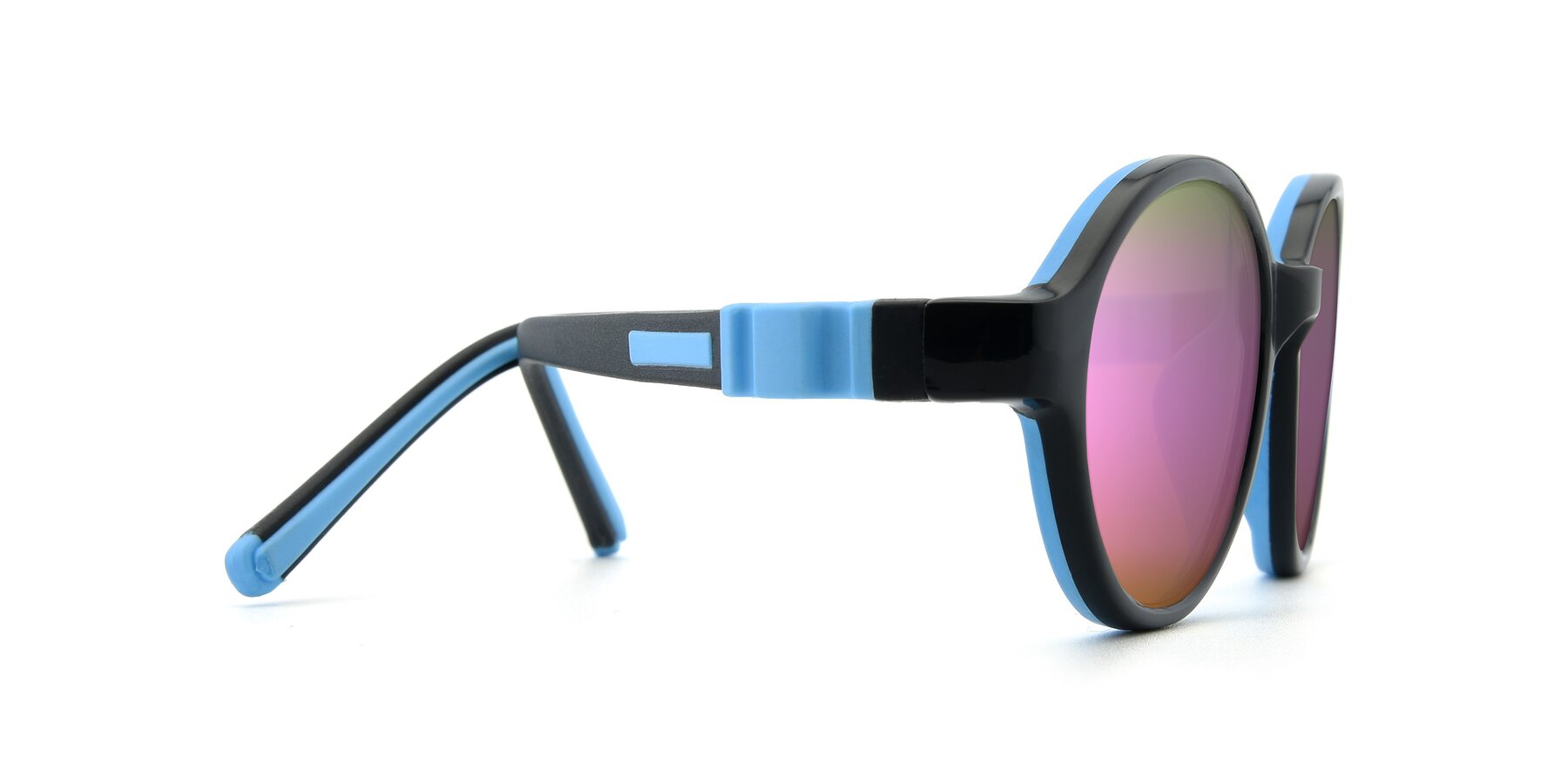 Side of 1120 in Black-Blue with Pink Mirrored Lenses
