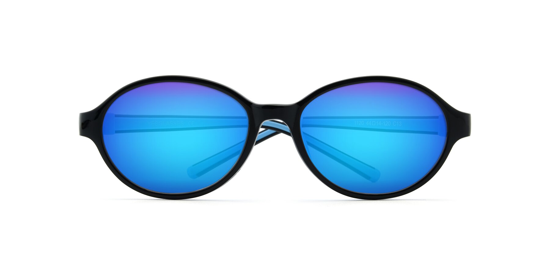 Folded Front of 1120 in Black-Blue with Blue Mirrored Lenses
