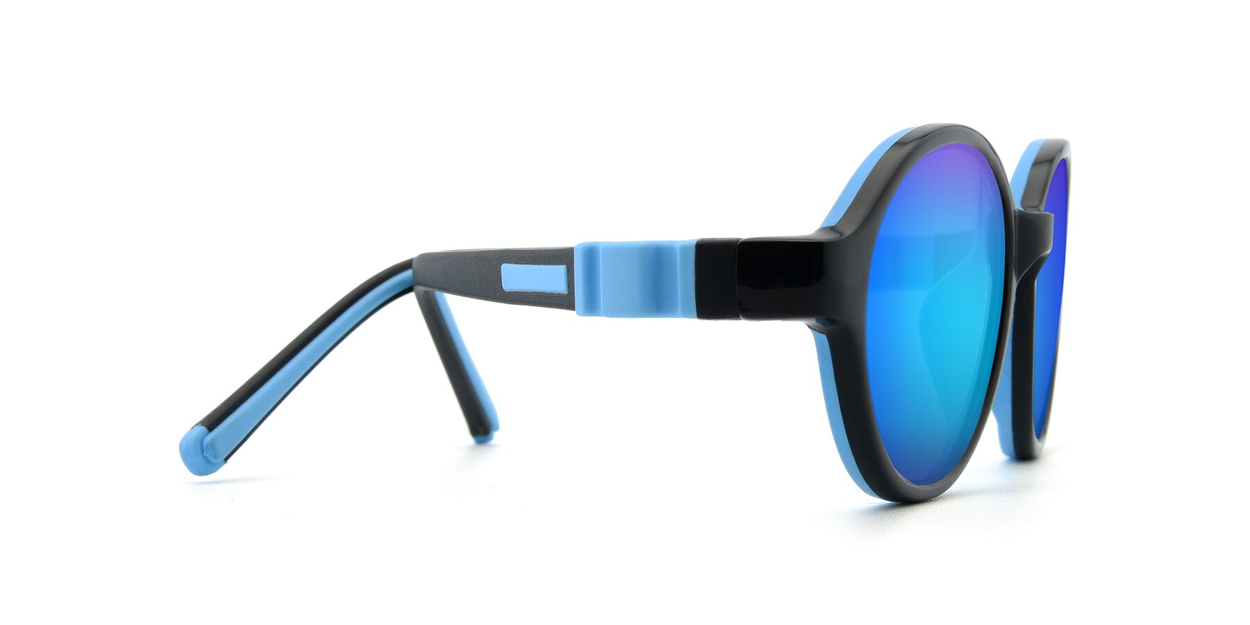 Side of 1120 in Black-Blue with Blue Mirrored Lenses