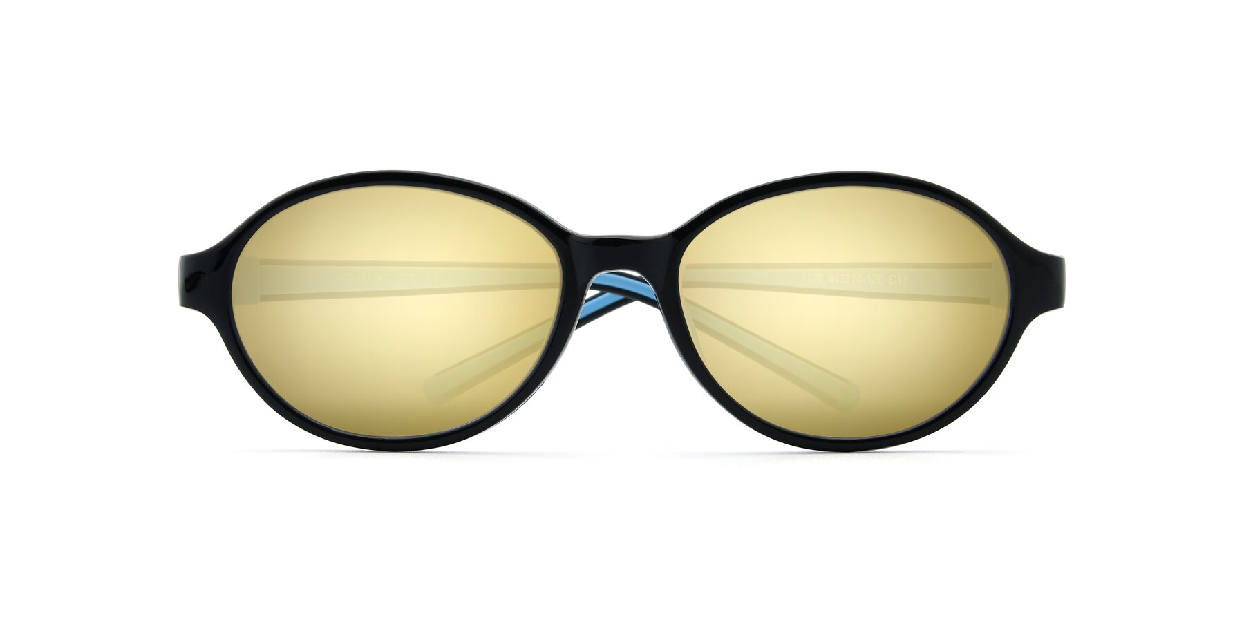 Folded Front of 1120 in Black-Blue with Gold Mirrored Lenses