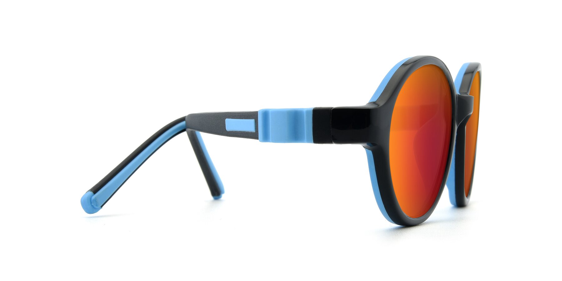 Side of 1120 in Black-Blue with Red Gold Mirrored Lenses
