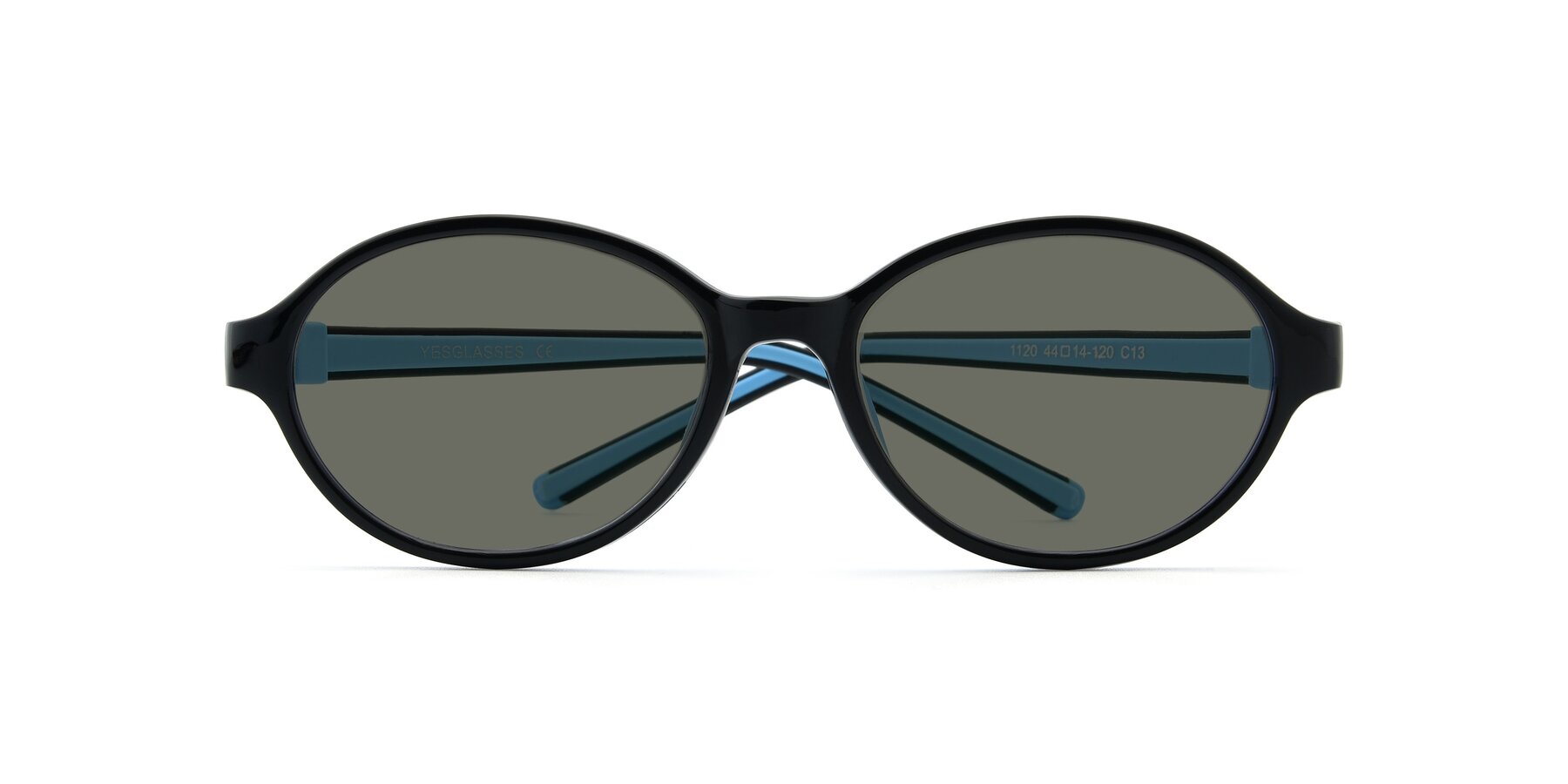Folded Front of 1120 in Black-Blue with Gray Polarized Lenses