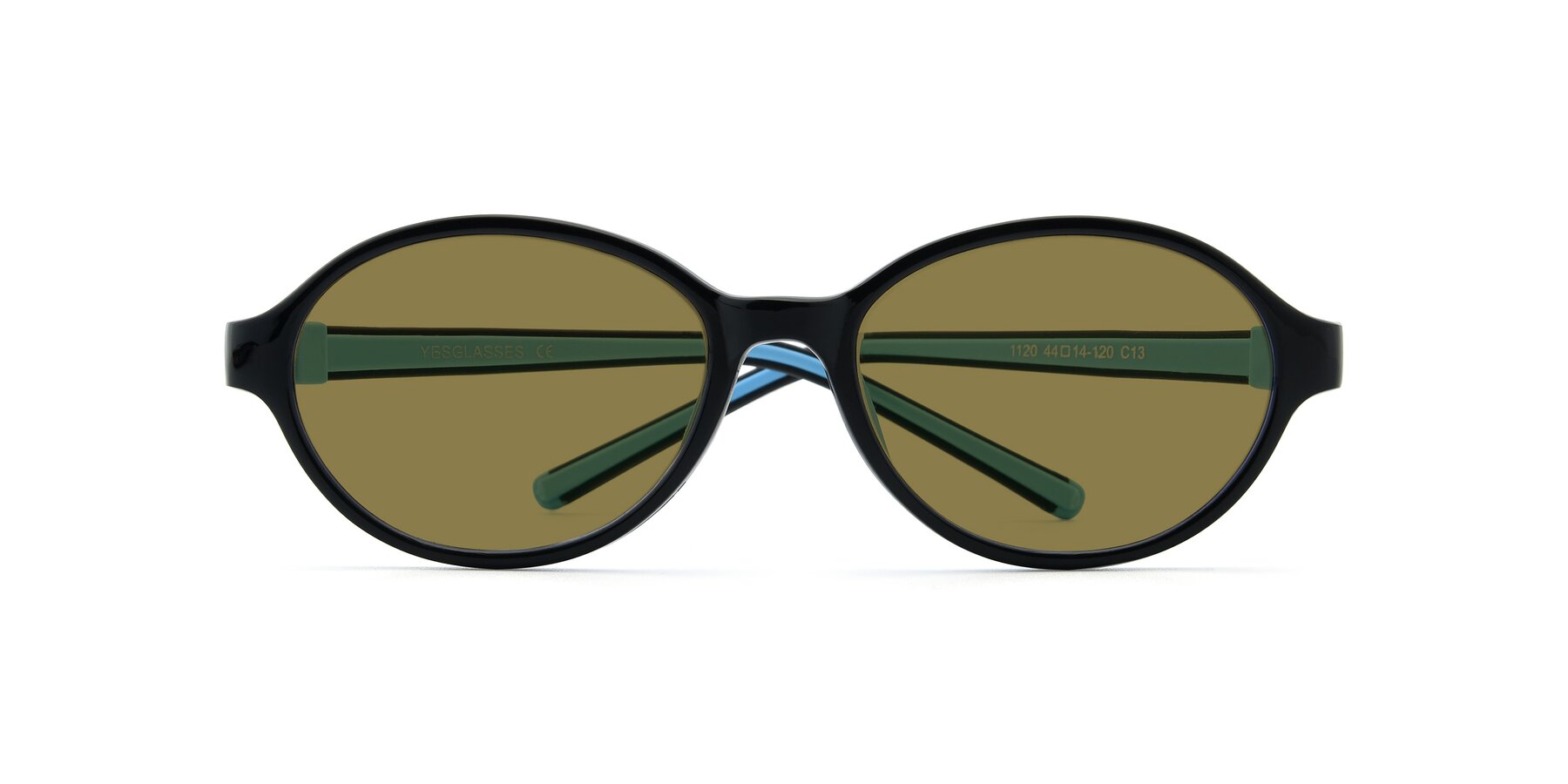 Folded Front of 1120 in Black-Blue with Brown Polarized Lenses