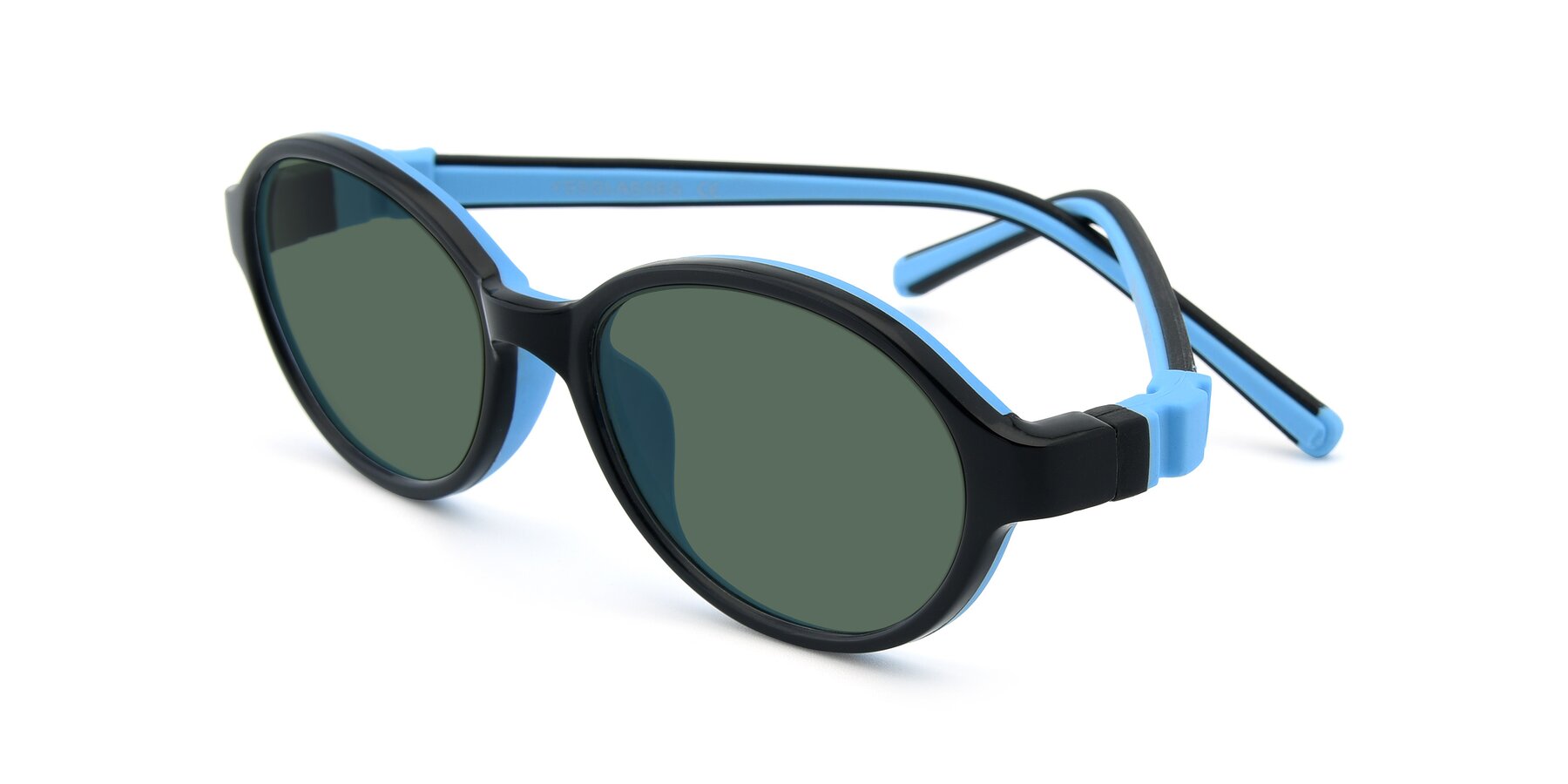 Angle of 1120 in Black-Blue with Green Polarized Lenses