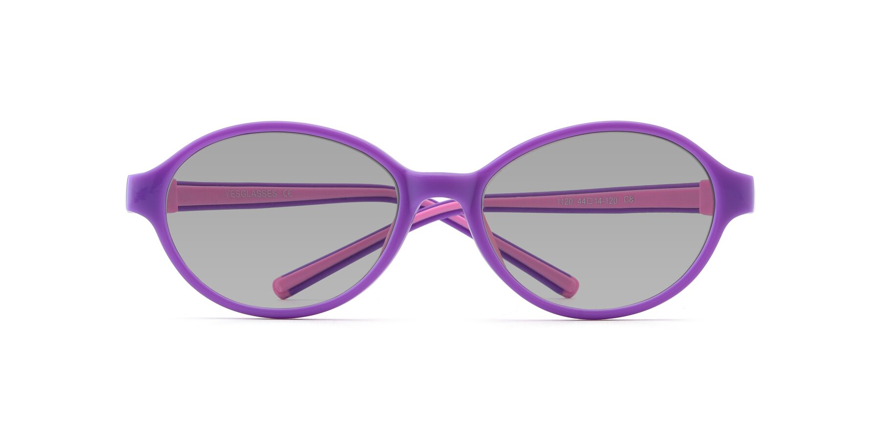 Folded Front of 1120 in Purple-Pink with Light Gray Tinted Lenses