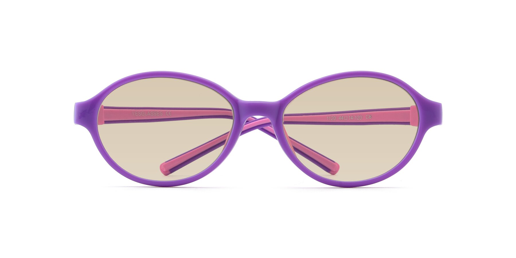 Folded Front of 1120 in Purple-Pink with Light Brown Tinted Lenses