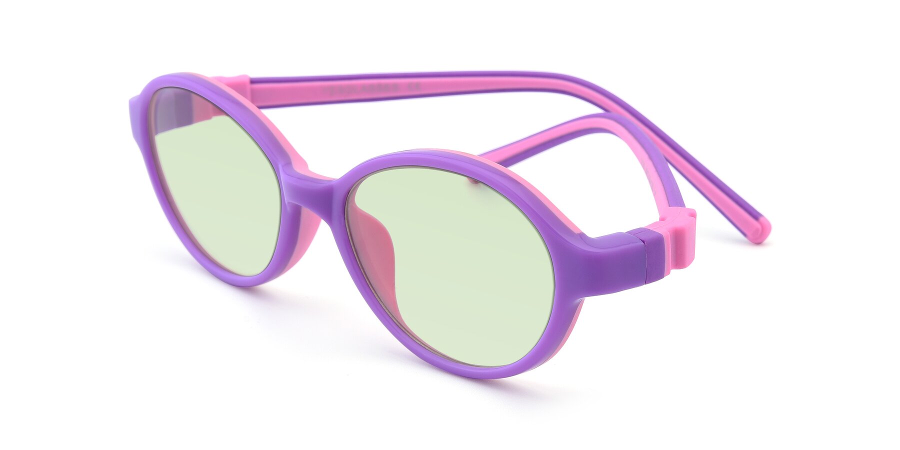 Angle of 1120 in Purple-Pink with Light Green Tinted Lenses