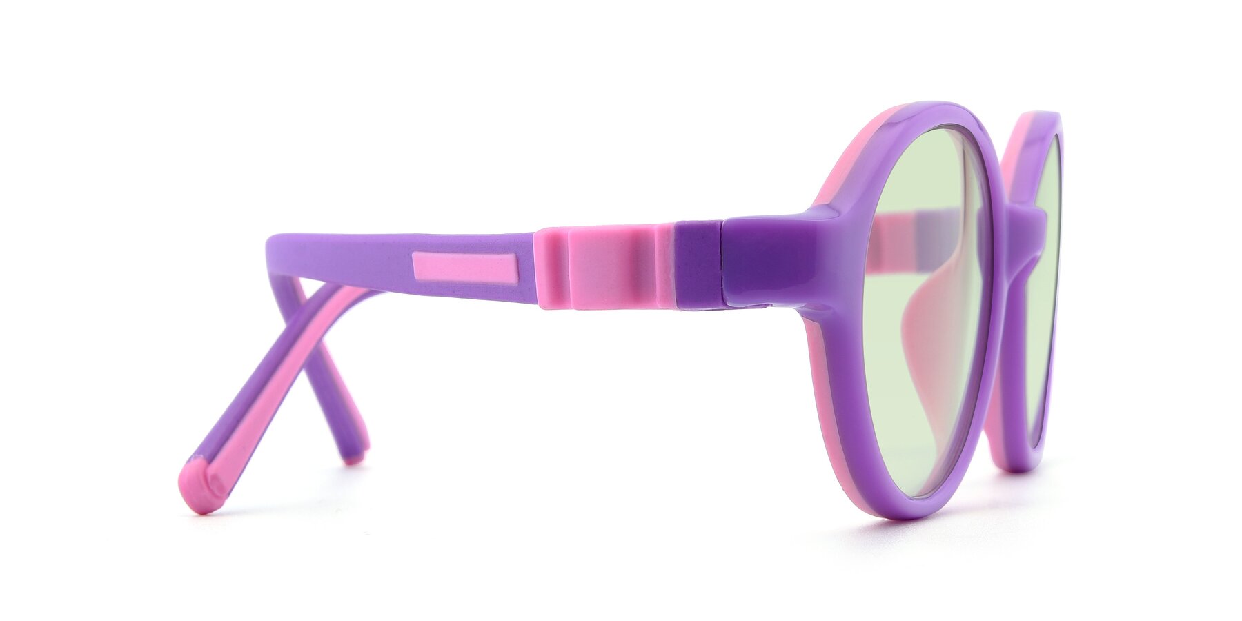 Side of 1120 in Purple-Pink with Light Green Tinted Lenses