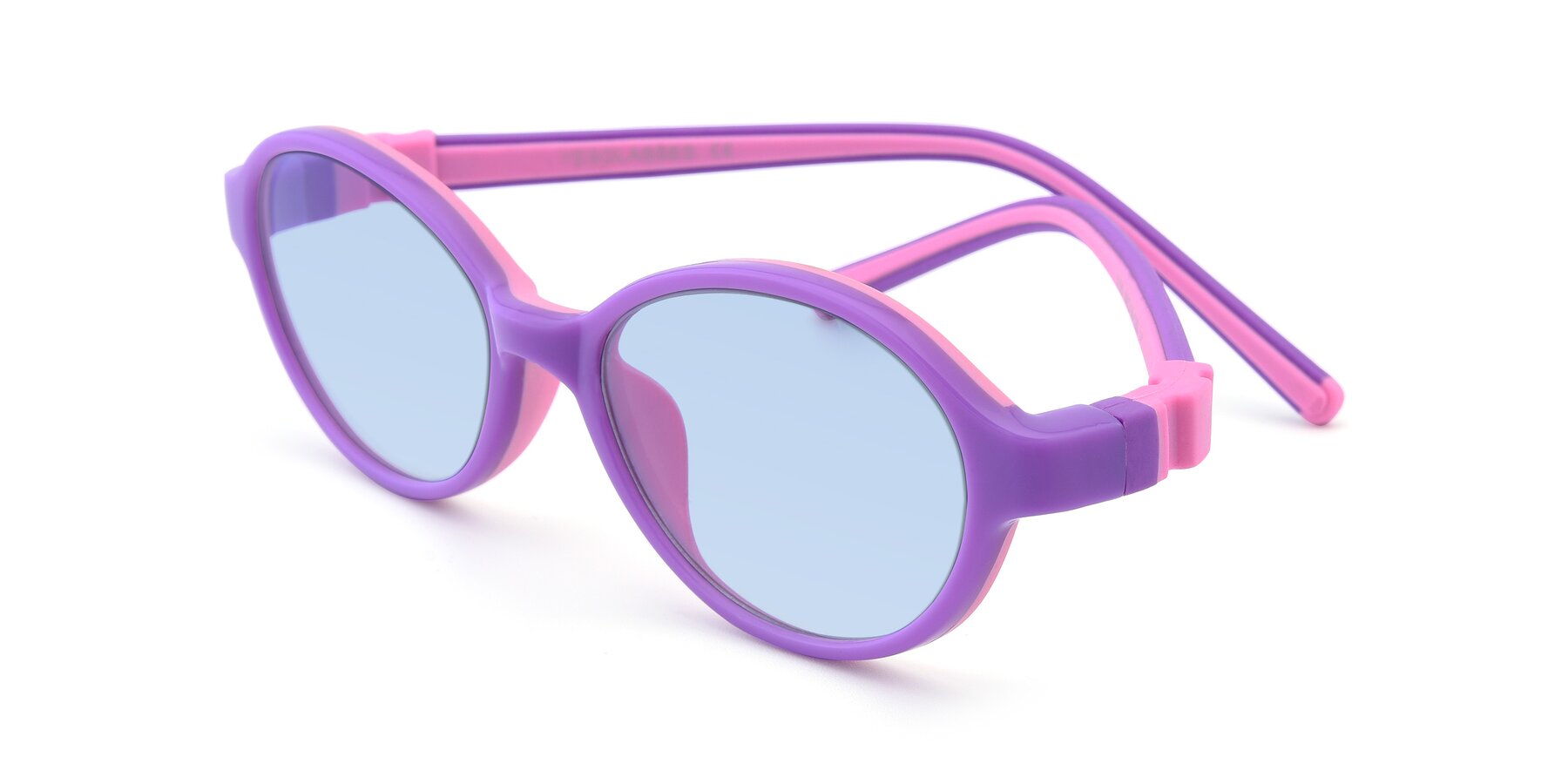 Angle of 1120 in Purple-Pink with Light Blue Tinted Lenses