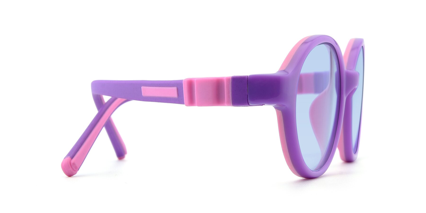 Side of 1120 in Purple-Pink with Light Blue Tinted Lenses