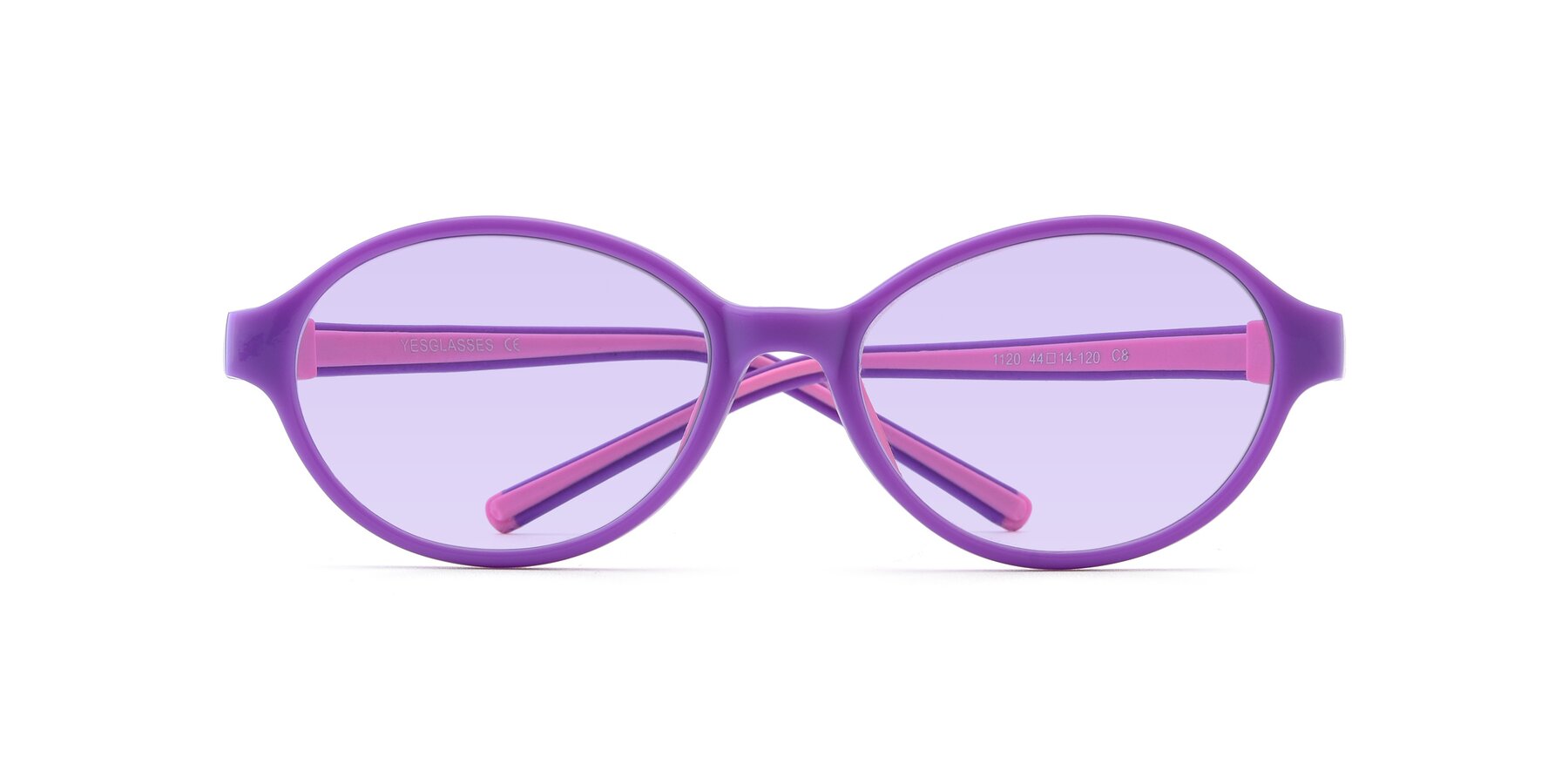 Folded Front of 1120 in Purple-Pink with Light Purple Tinted Lenses